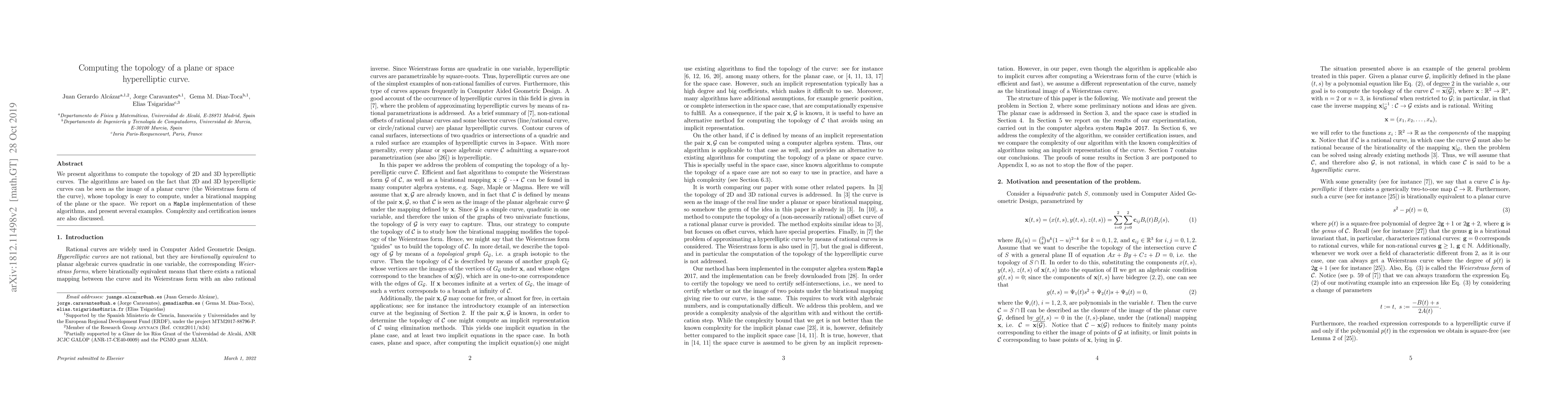 Thumbnail for Computing the topology of a planar or space hyperelliptic curve