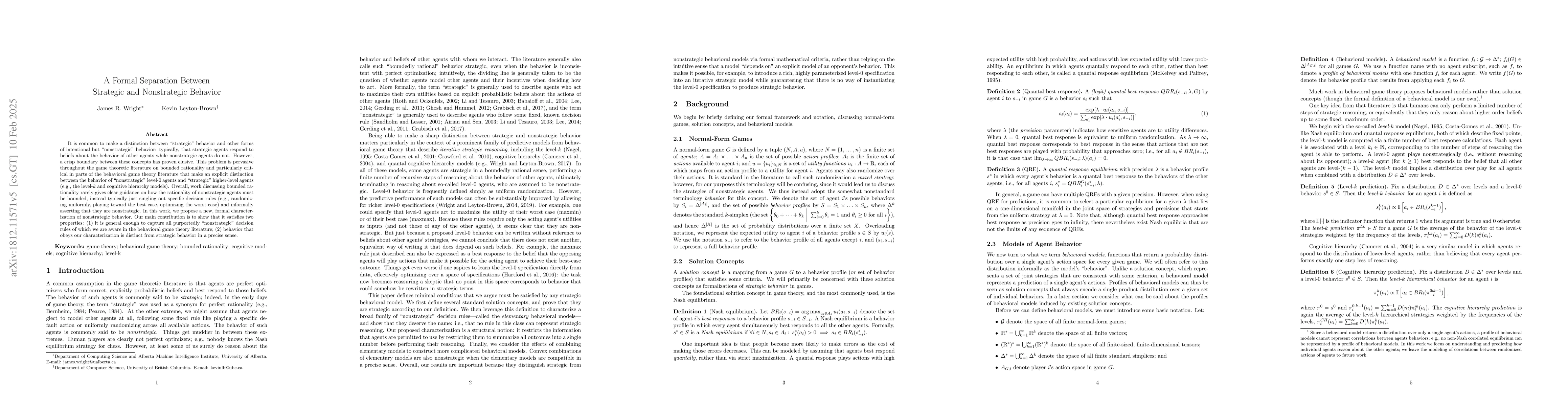 Thumbnail for A Formal Separation Between Strategic and Nonstrategic Behavior