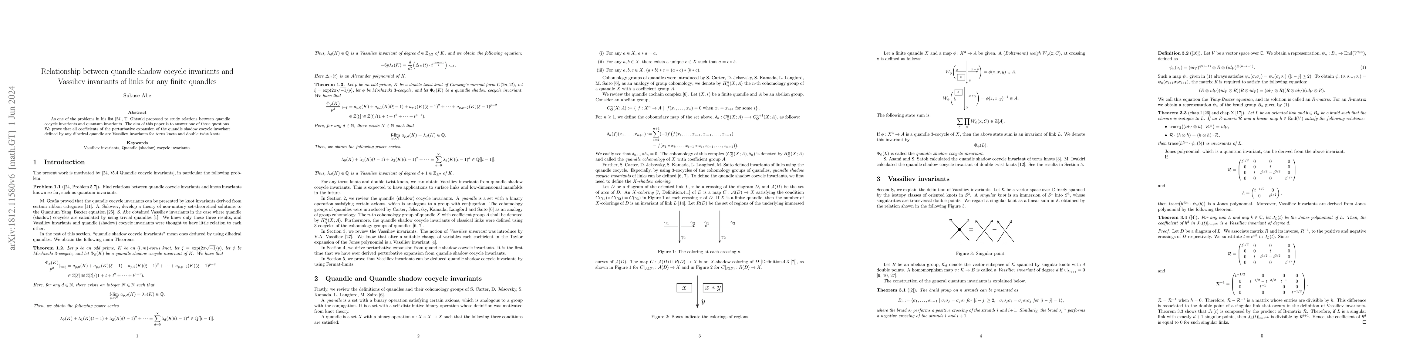 Thumbnail for Relationship between quandle shadow cocycle invariants and Vassiliev
  invariants of links