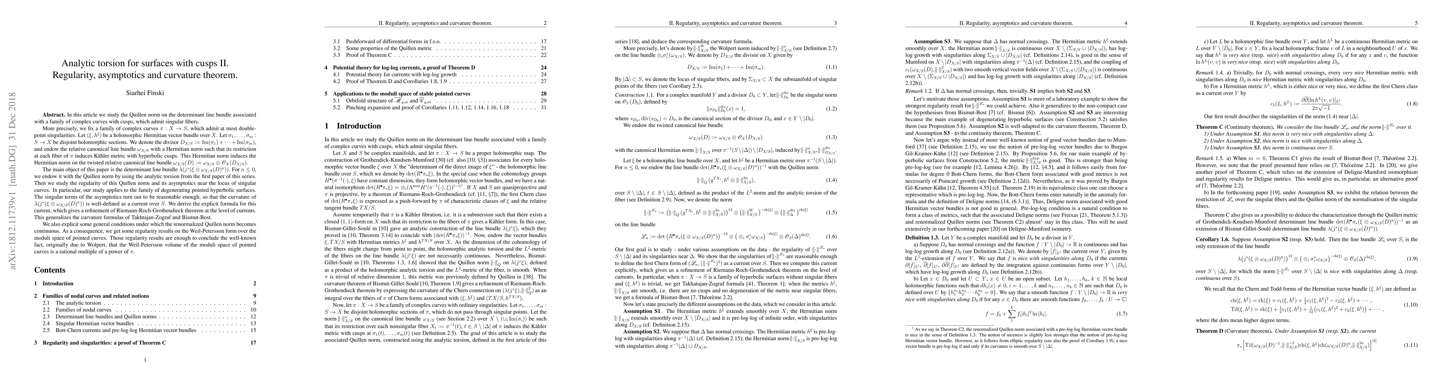 Thumbnail for Analytic torsion for surfaces with cusps II. Regularity, asymptotics and
  curvature theorem