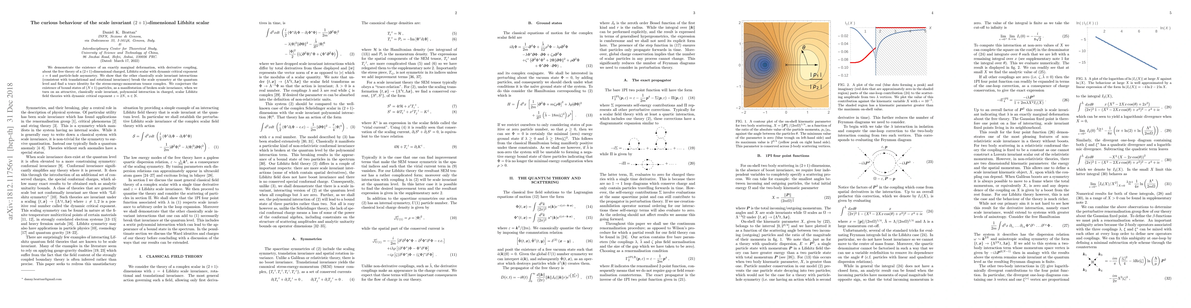 Thumbnail for The curious behaviour of the scale invariant $(2+1)$-dimensional
  Lifshitz scalar