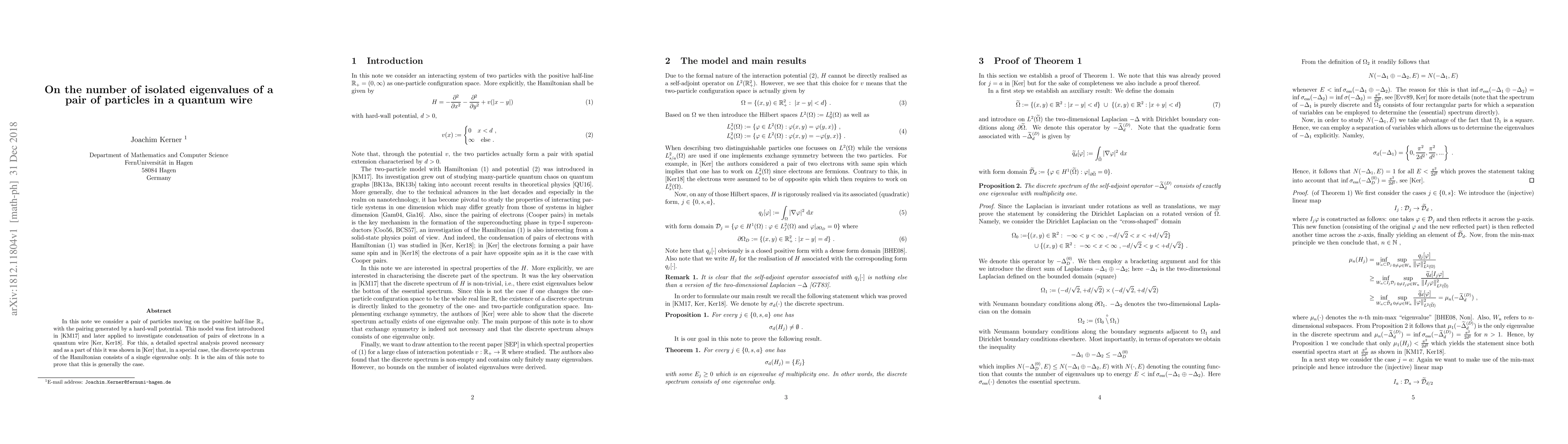 Thumbnail for On the number of isolated eigenvalues of a pair of particles in a
  quantum wire