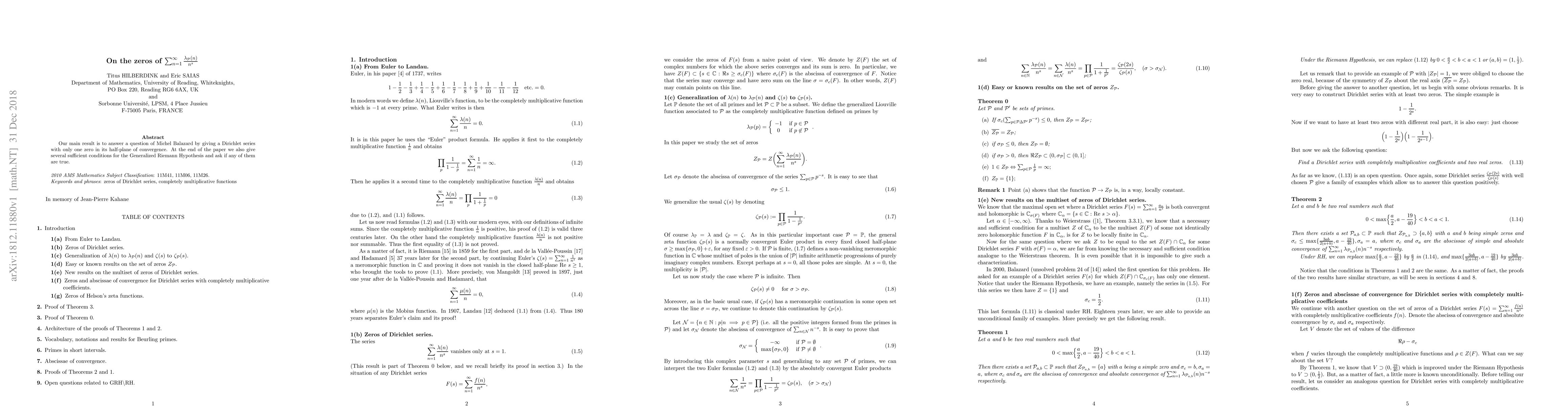Thumbnail for On the zeros of sum from n=1 to 00 of lambda_P(n)/n^s