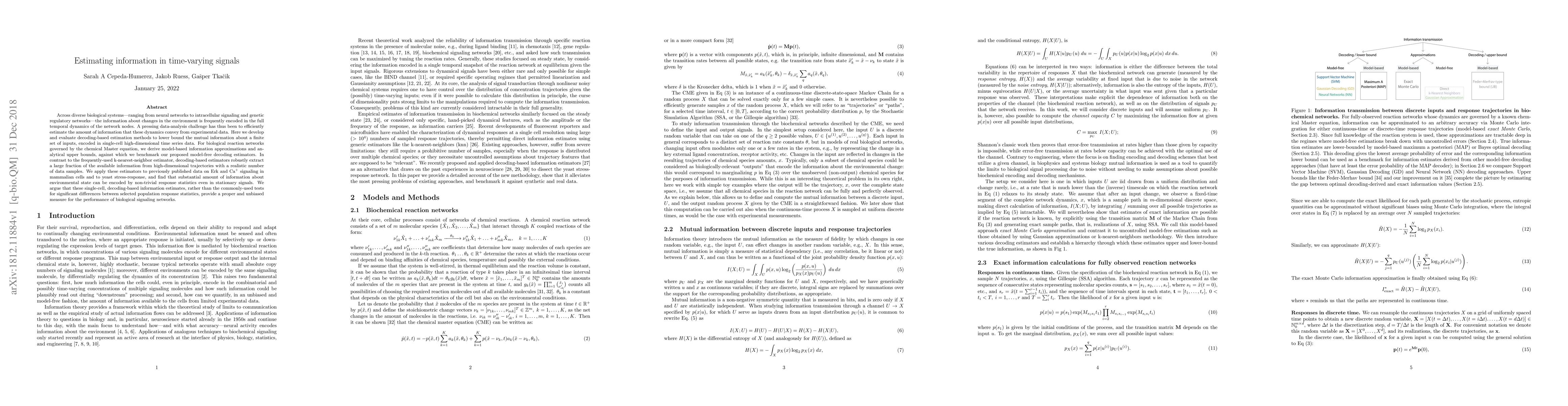 Thumbnail for Estimating information in time-varying signals