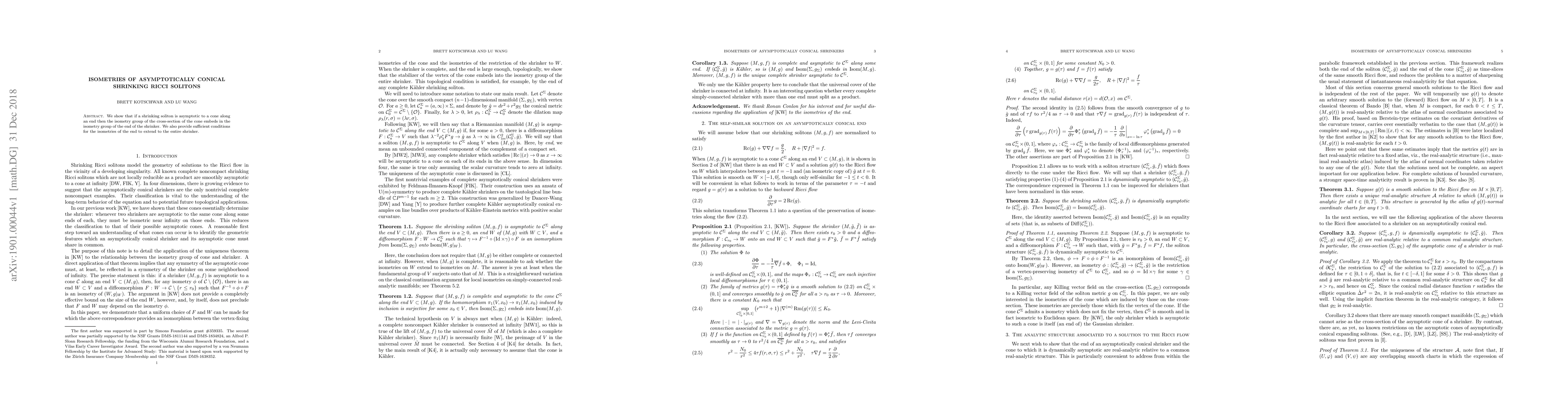 Thumbnail for Isometries of asymptotically conical shrinking Ricci solitons