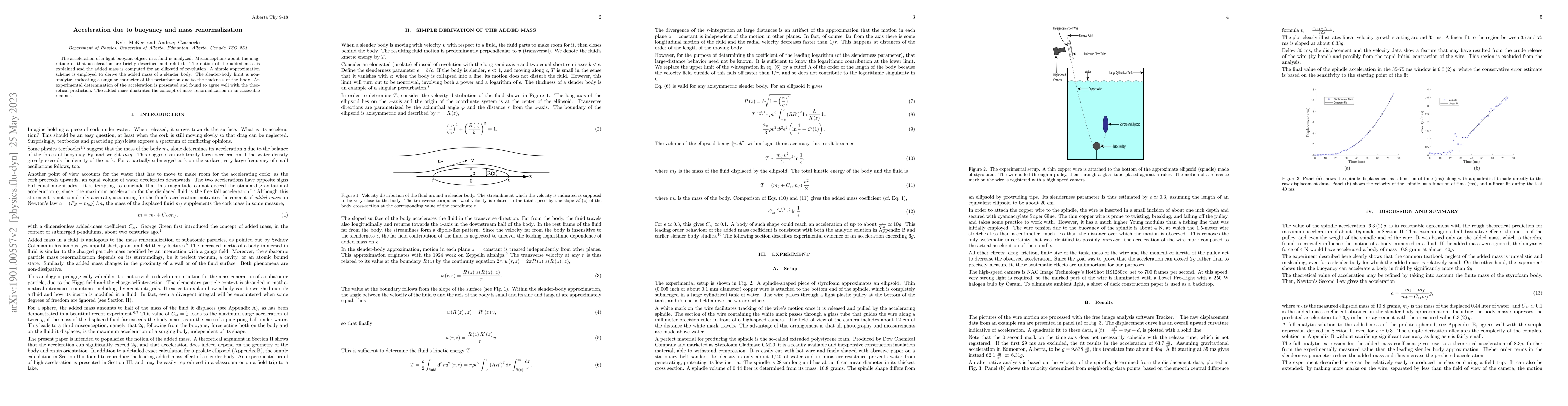 Thumbnail for Acceleration due to buoyancy and mass renormalization