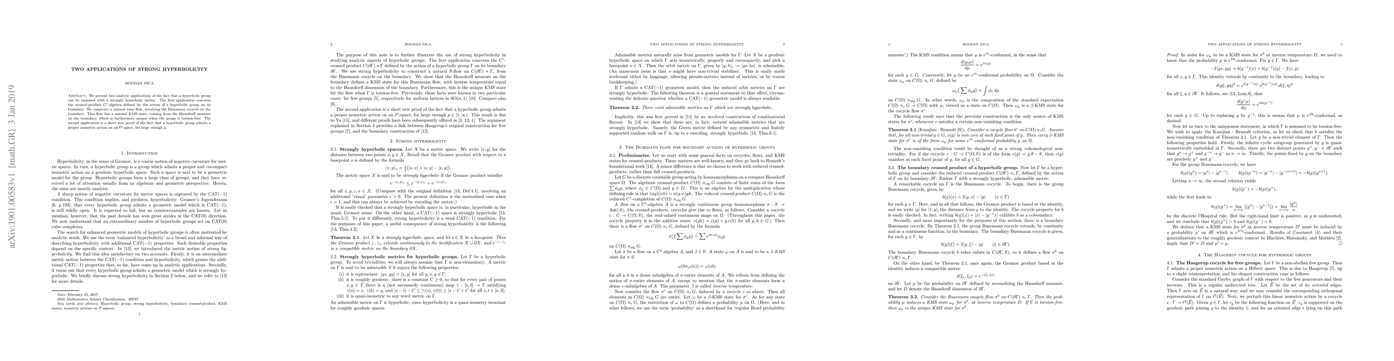 Thumbnail for Two applications of strong hyperbolicity