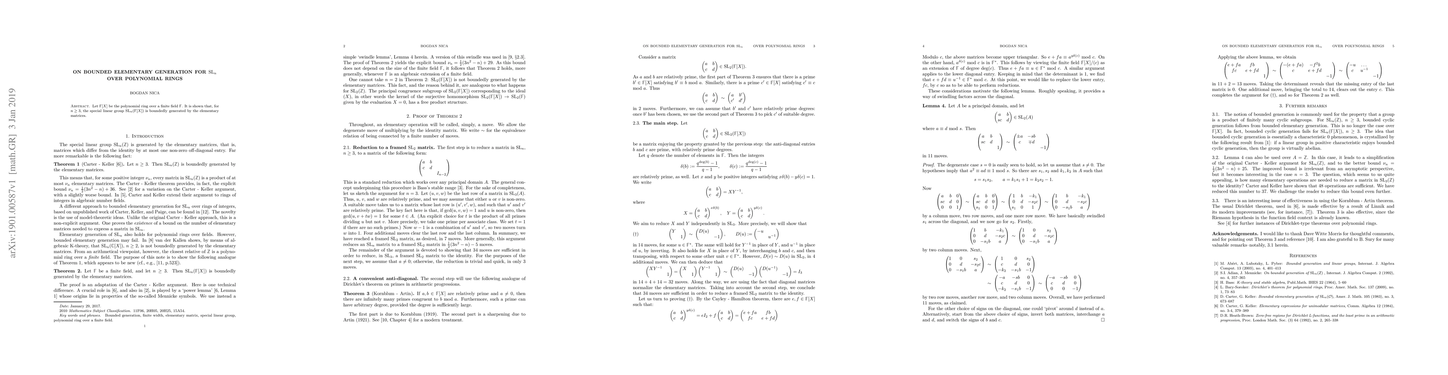 Thumbnail for On bounded elementary generation for $SL_n$ over polynomial rings