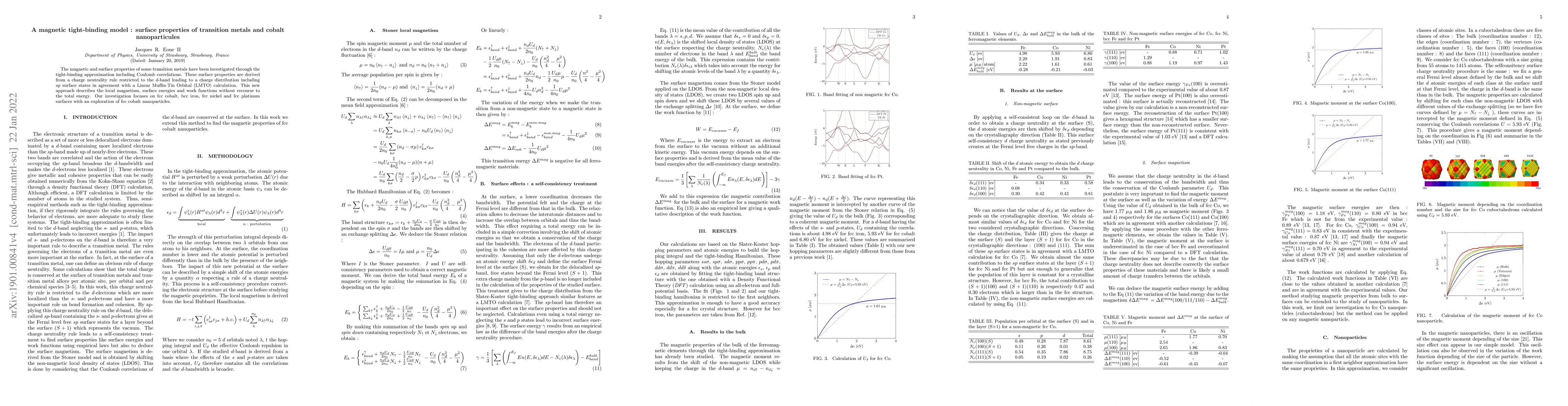 Thumbnail for A magnetic tight-binding model : surface properties of transition metals
  and cobalt nanoparticules