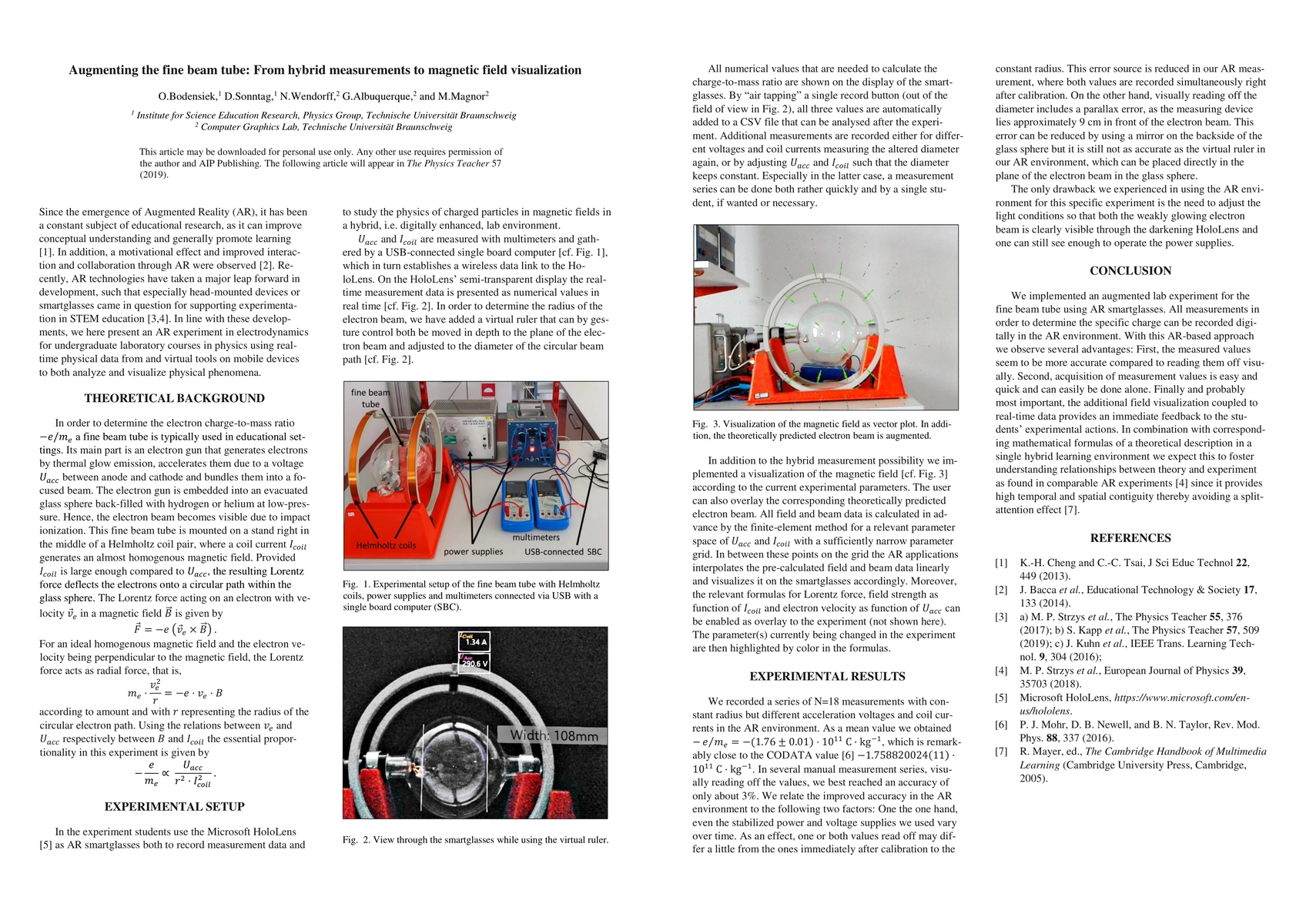Thumbnail for Augmenting the fine beam tube: From hybrid measurements to magnetic
  field visualization