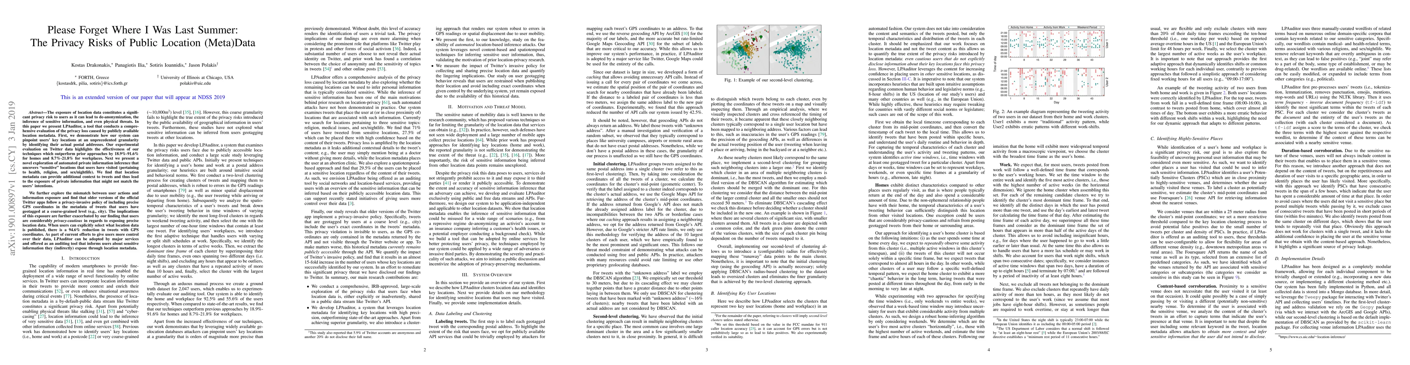 Thumbnail for Please Forget Where I Was Last Summer: The Privacy Risks of Public
  Location (Meta)Data