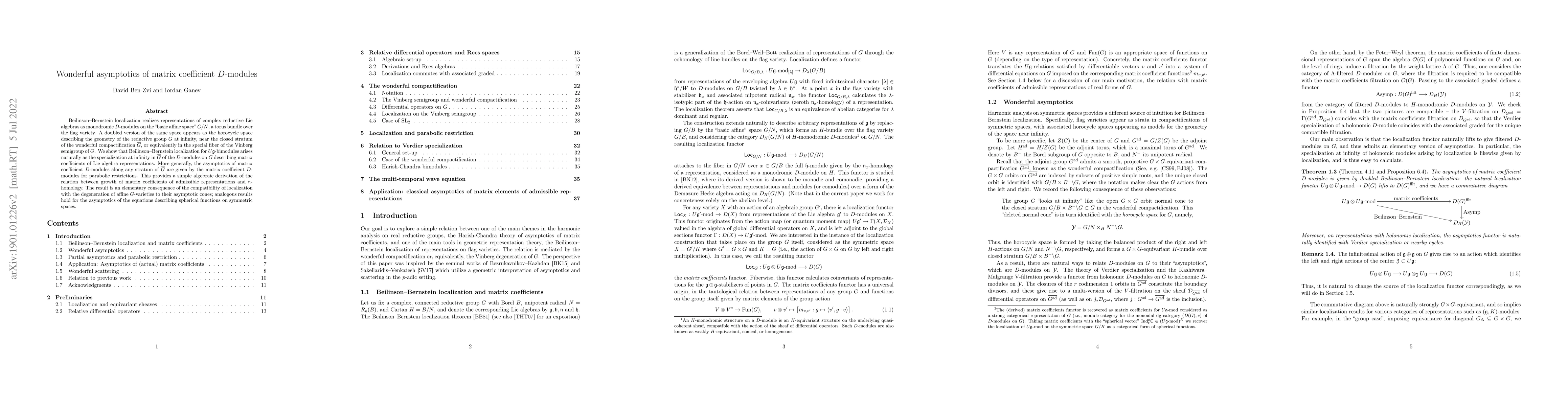 Thumbnail for Wonderful asymptotics of matrix coefficient D-modules