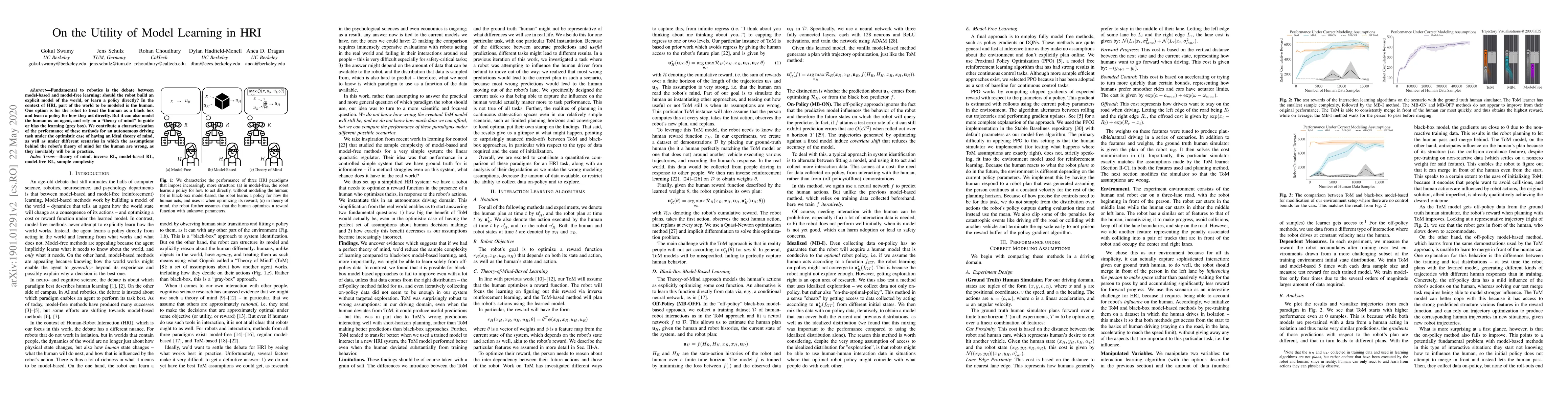 Thumbnail for On the Utility of Model Learning in HRI