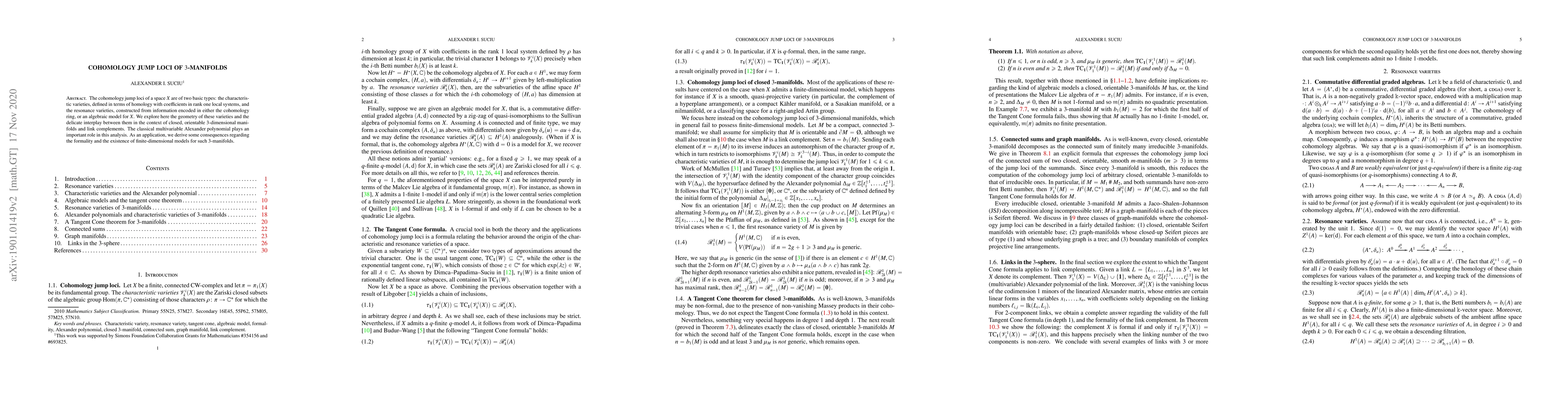 Thumbnail for Cohomology jump loci of 3-manifolds