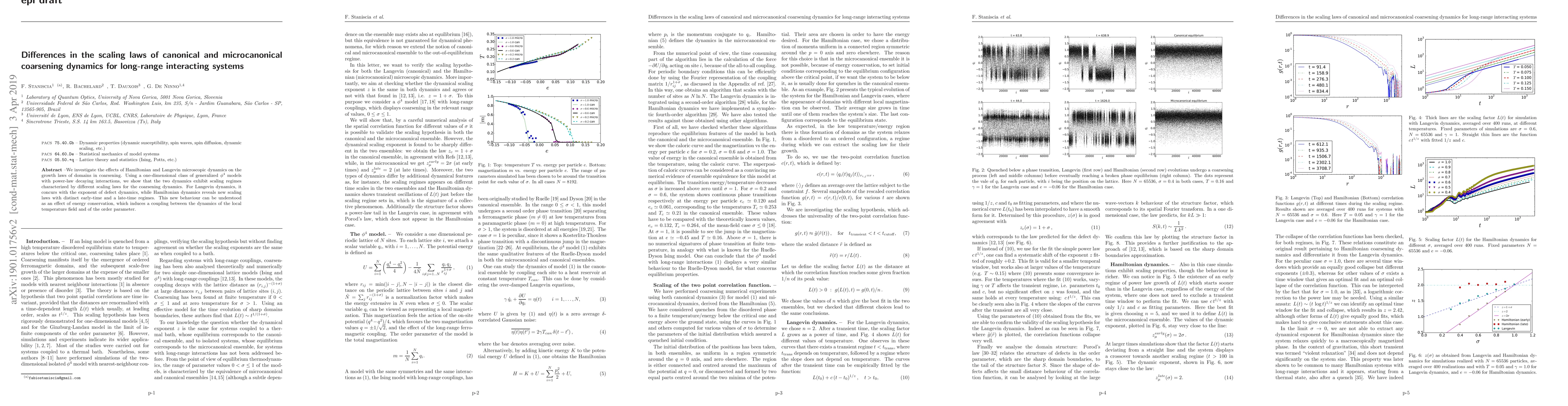Thumbnail for Differences in the scaling laws of canonical and microcanonical
  coarsening dynamics for long-range interacting systems
