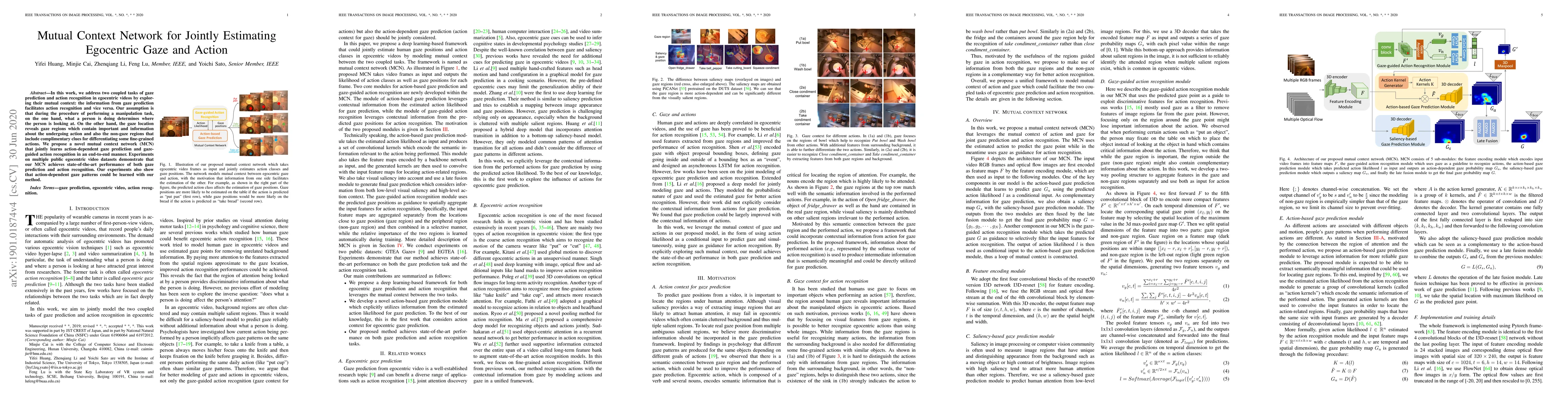 Thumbnail for Mutual Context Network for Jointly Estimating Egocentric Gaze and
  Actions