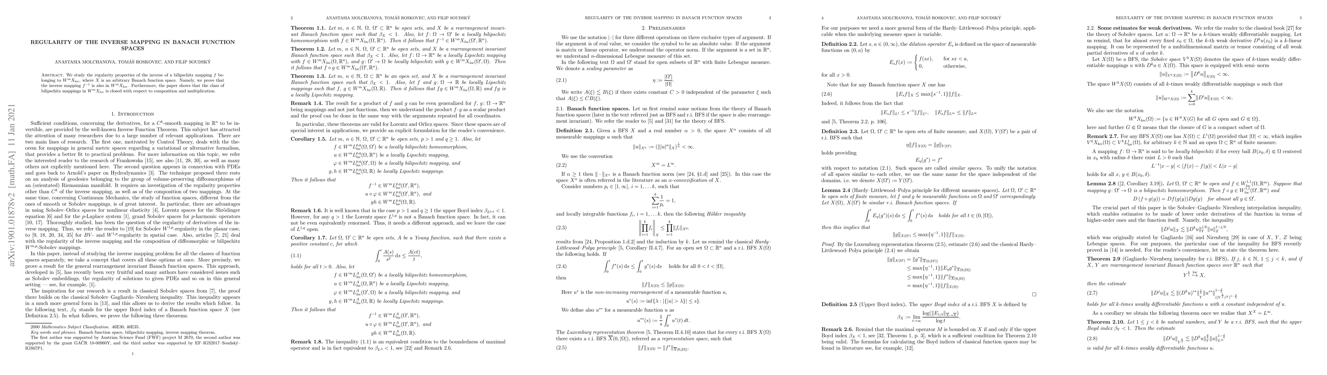 Thumbnail for Regularity of the inverse mapping in Banach function spaces