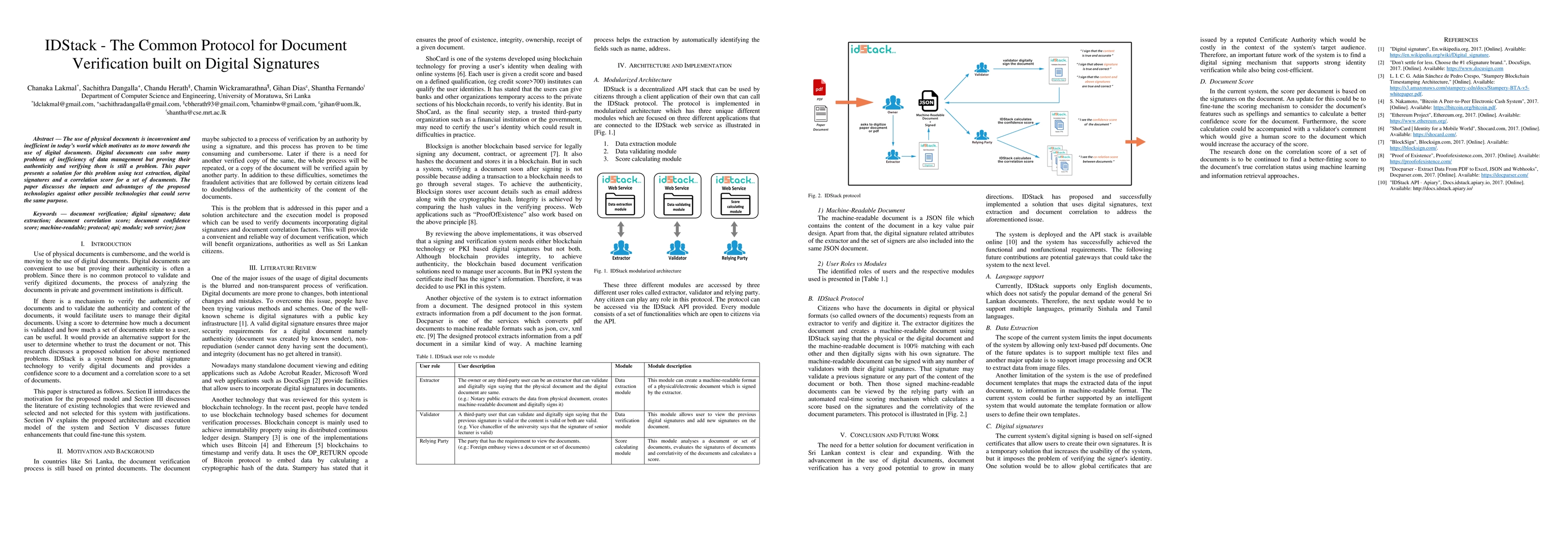 Thumbnail for IDStack -- The Common Protocol for Document Verification built on
  Digital Signatures