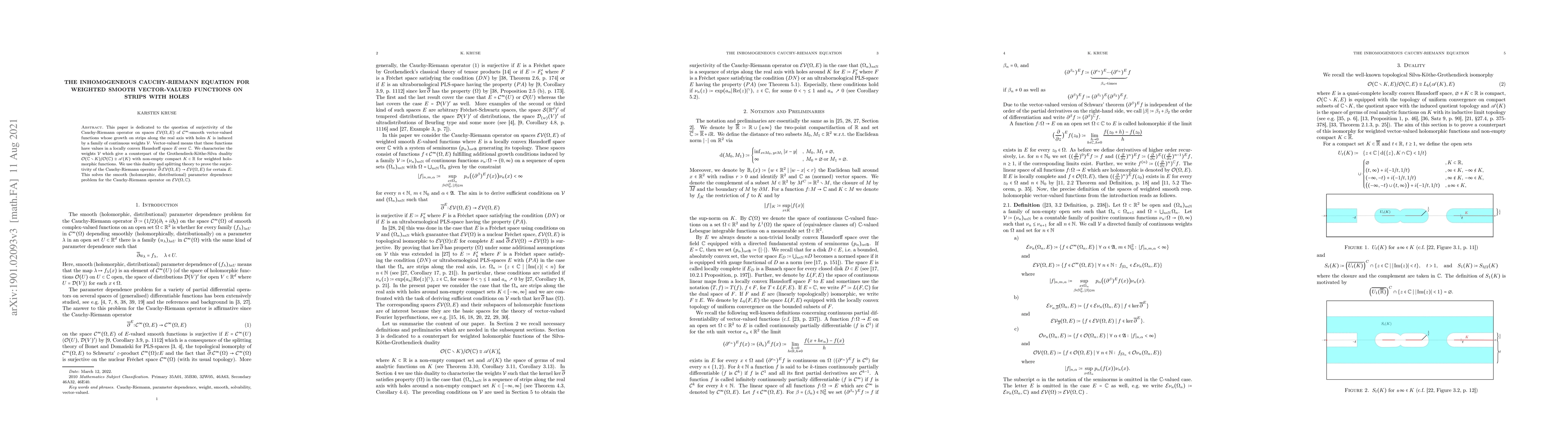 Thumbnail for The inhomogeneous Cauchy-Riemann equation for weighted smooth
  vector-valued functions on strips with holes