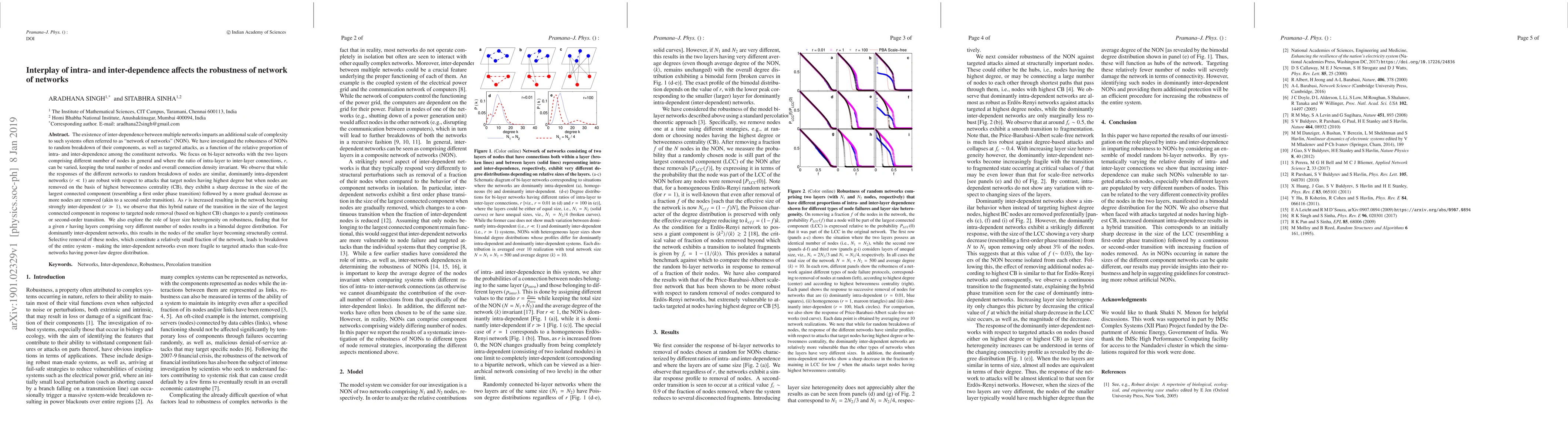 Thumbnail for Interplay of intra- and inter-dependence affects the robustness of
  network of networks
