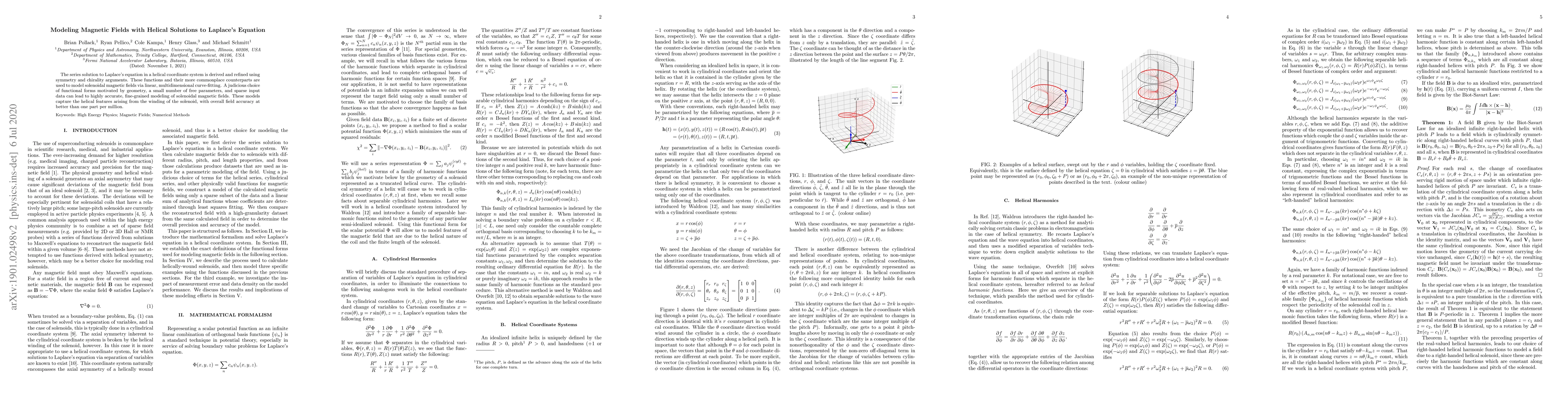 Thumbnail for Modeling Magnetic Fields with Helical Solutions to Laplace's Equation