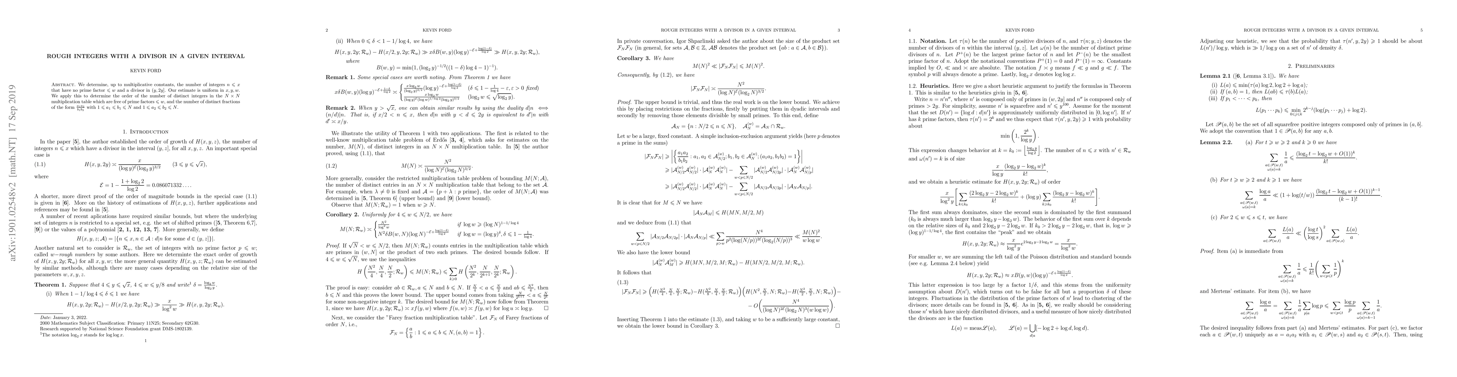 Thumbnail for Rough integers with a divisor in a given interval