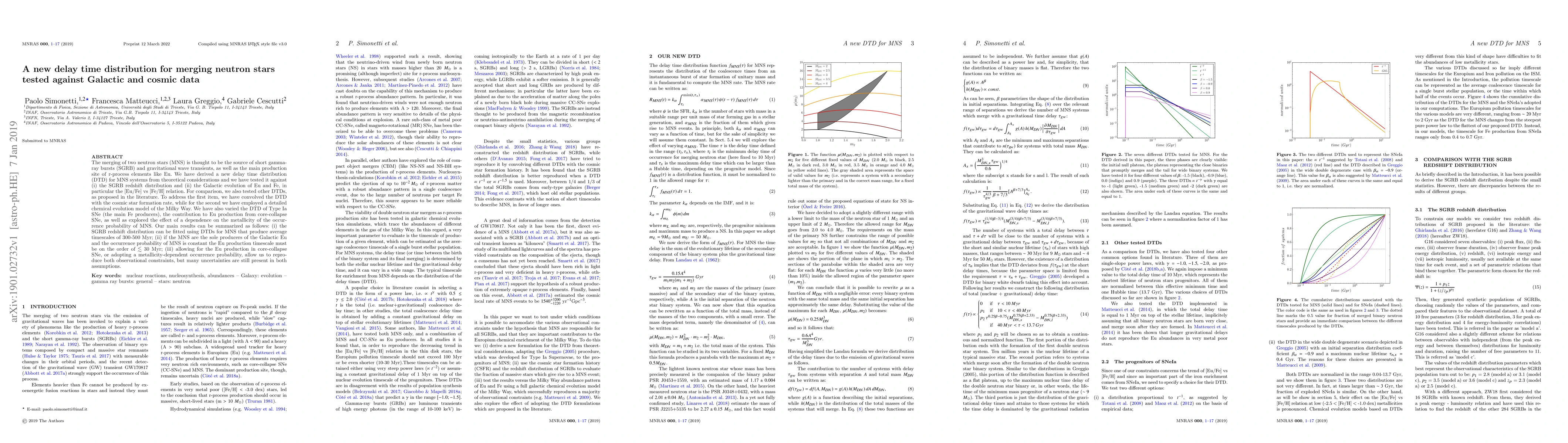 Thumbnail for A new delay time distribution for merging neutron stars tested against
  Galactic and cosmic data