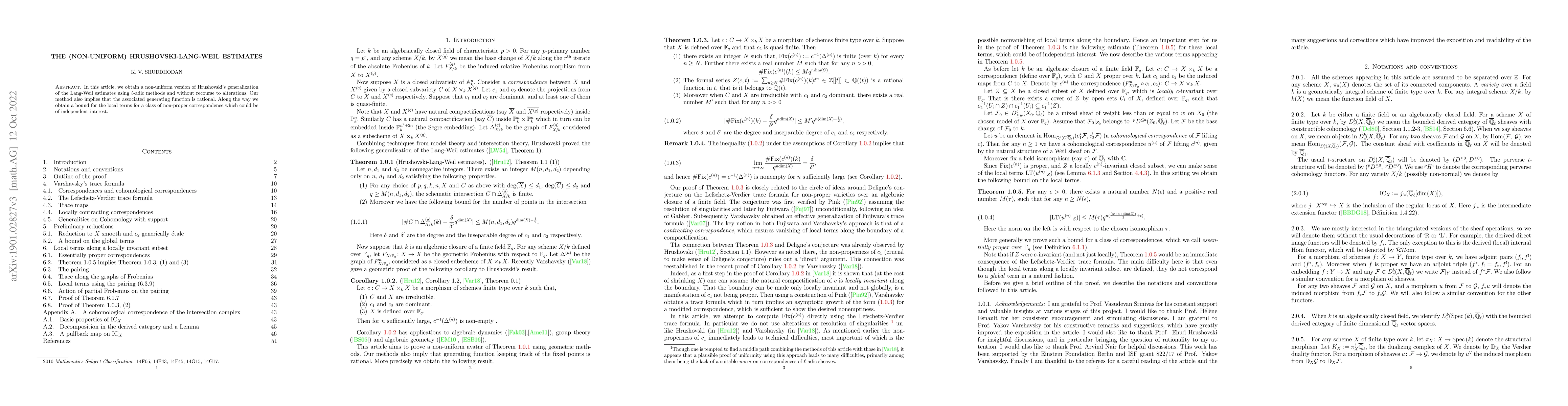 Thumbnail for The (non-uniform) Hrushovski-Lang-Weil estimates