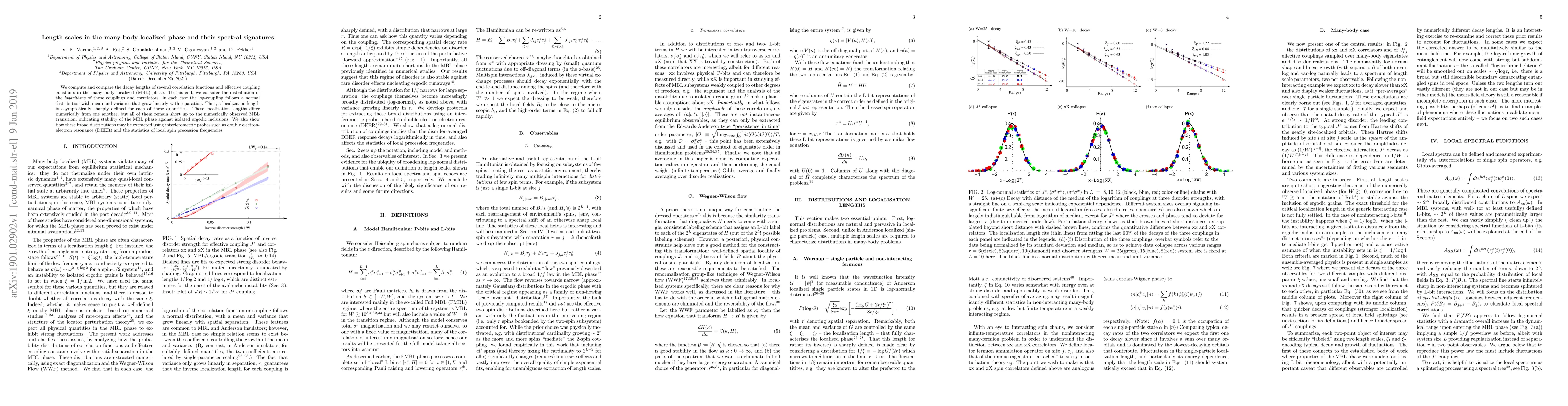 Thumbnail for Length scales in the many-body localized phase and their spectral
  signatures