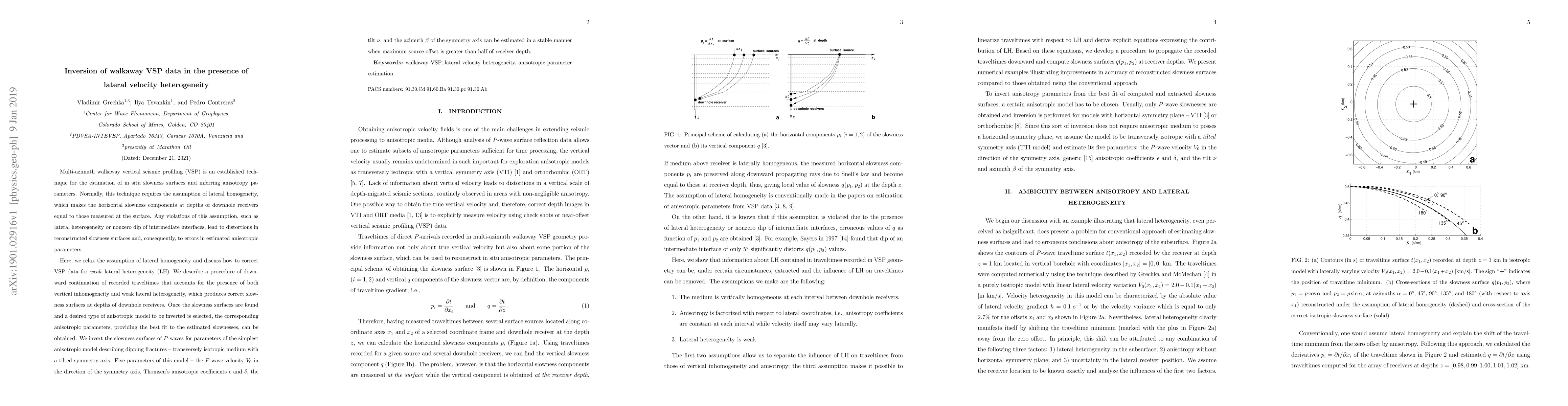 Thumbnail for Inversion of walkaway VSP data in the presence of lateral velocity
  heterogeneity
