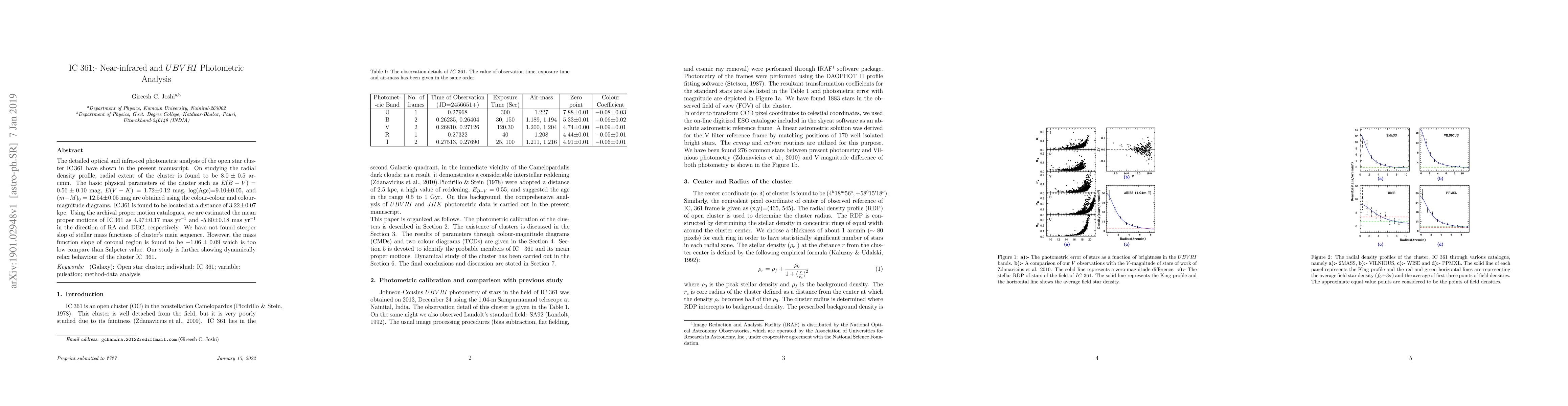 Thumbnail for IC 361:- Near infrared and UBVRI photometric Analysis