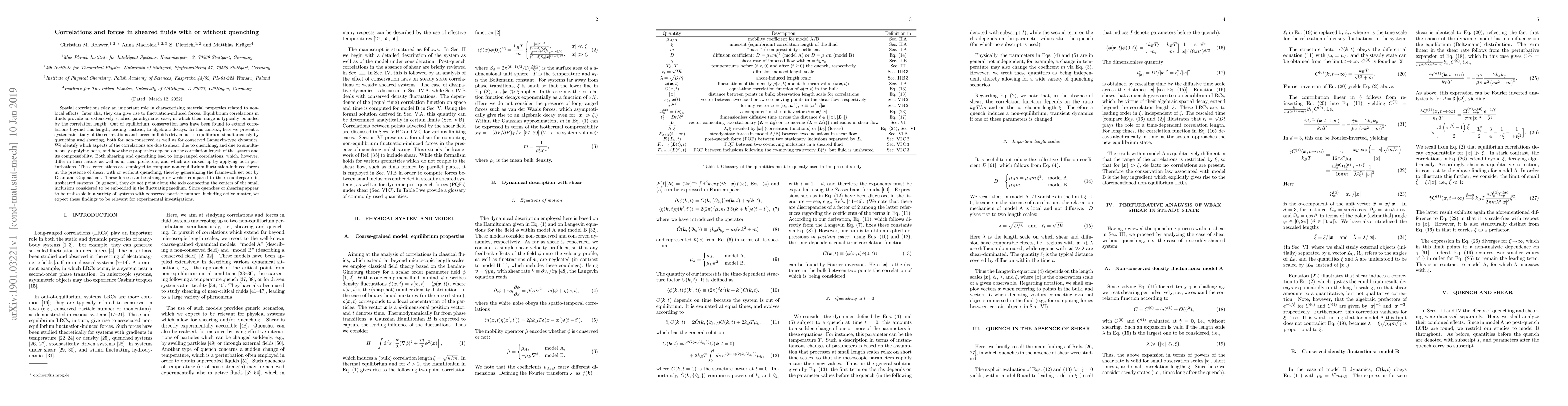 Thumbnail for Correlations and forces in sheared fluids with or without quenching