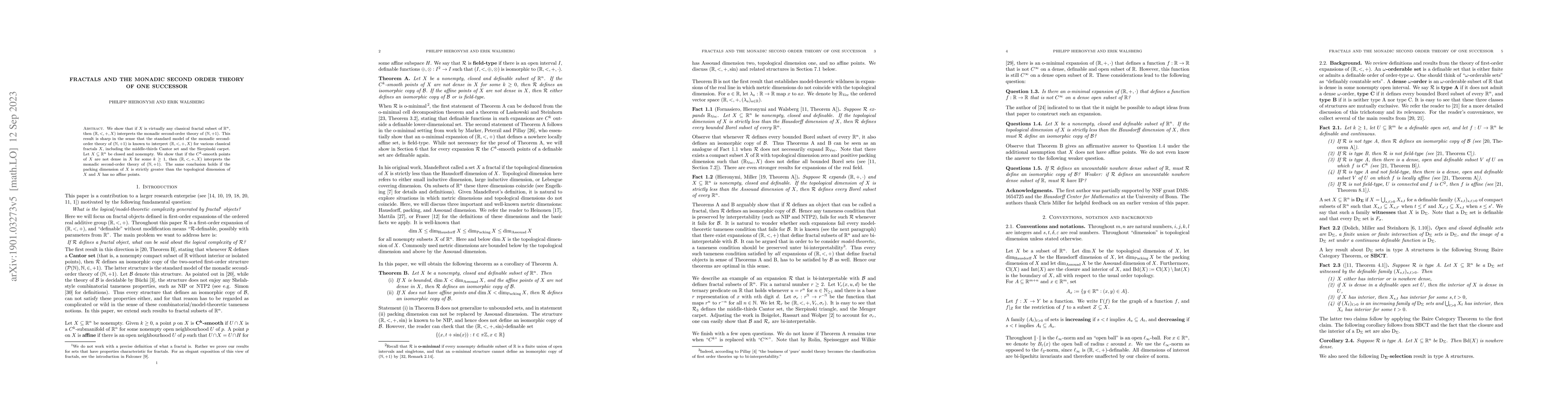 Thumbnail for Fractals and the monadic second order theory of one successor