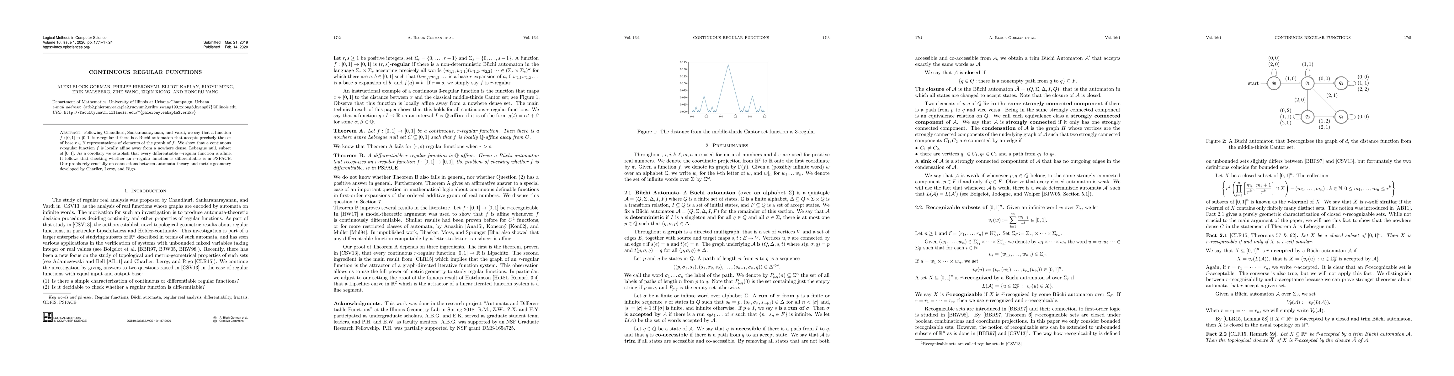 Thumbnail for Continuous Regular Functions