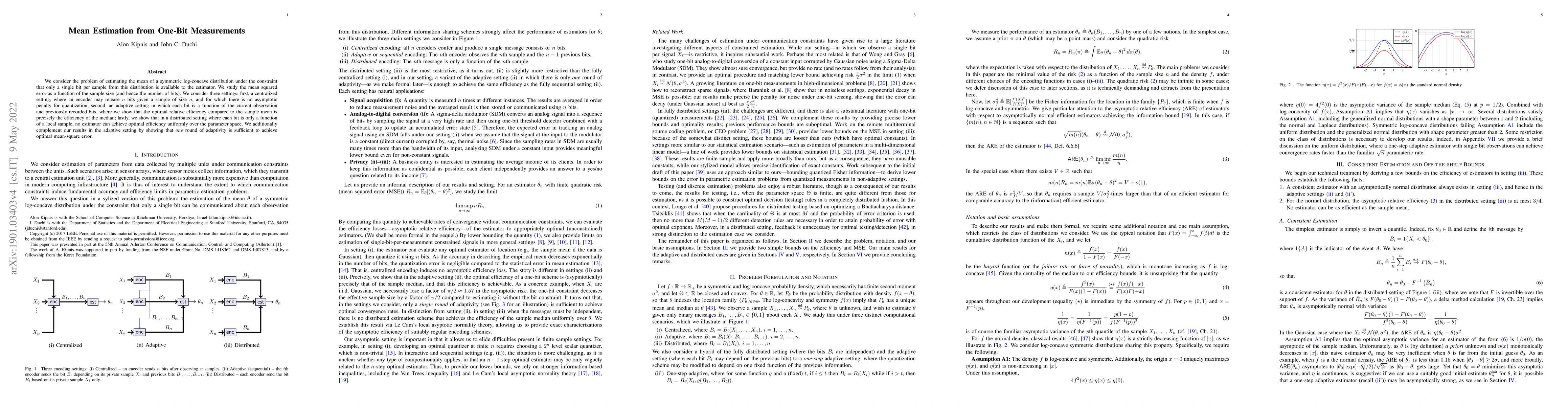 Thumbnail for Mean Estimation from One-Bit Measurements