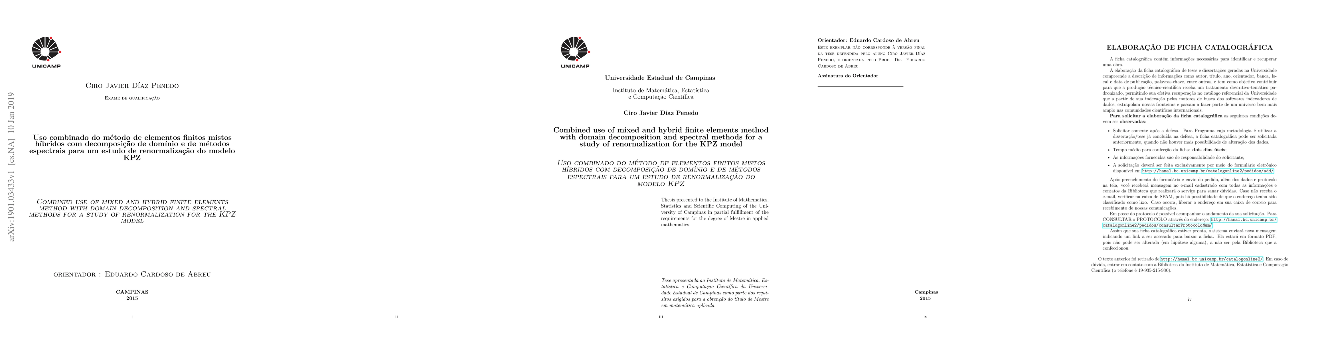 Thumbnail for Combined use of mixed and hybrid finite elements method with domain
  decomposition and spectral methods for a study of renormalization for the KPZ
  model