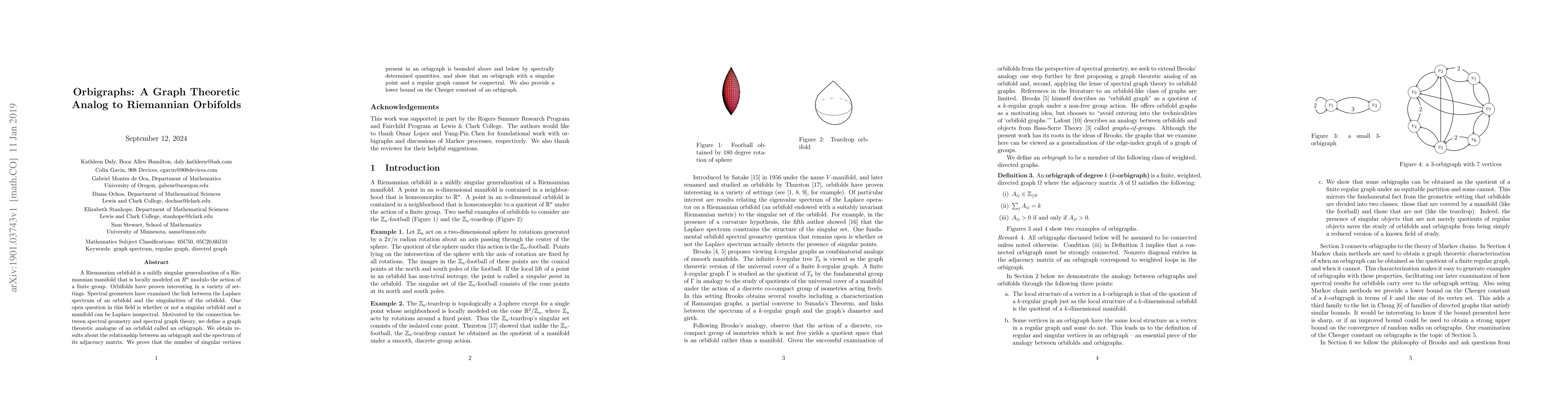 Thumbnail for Orbigraphs: a graph theoretic analog to Riemannian orbifolds