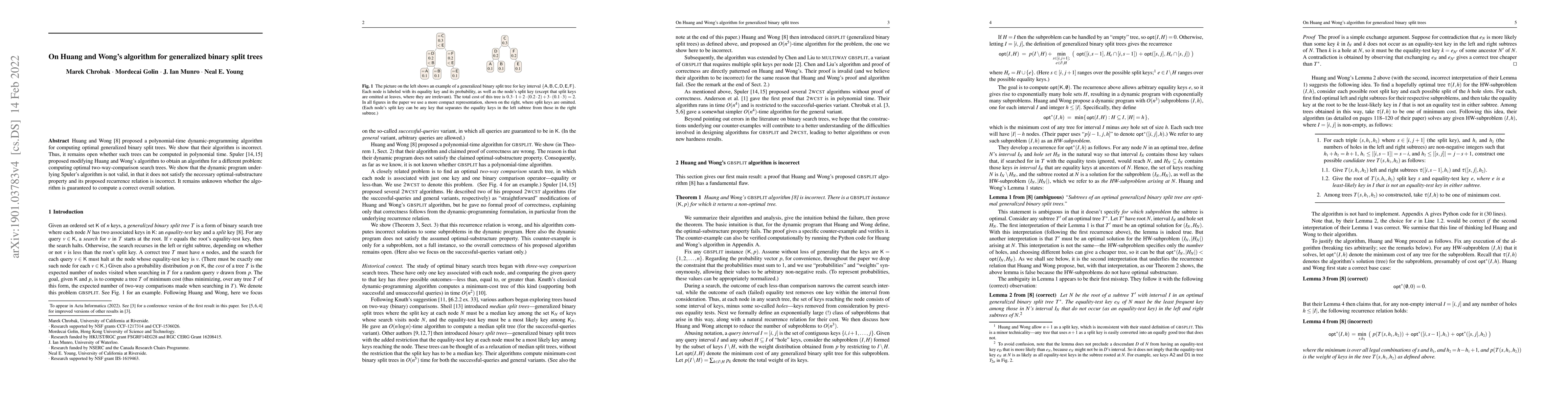 Thumbnail for On Huang and Wong's Algorithm for Generalized Binary Split Trees