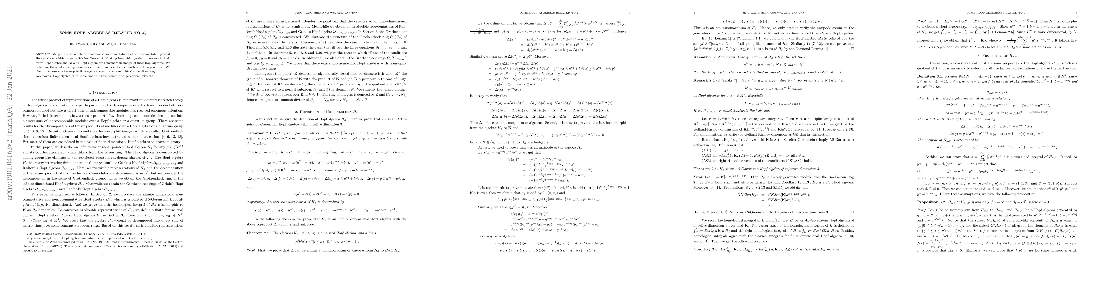 Thumbnail for Some Hopf Algebras related to $\mathfrak{sl}_2$