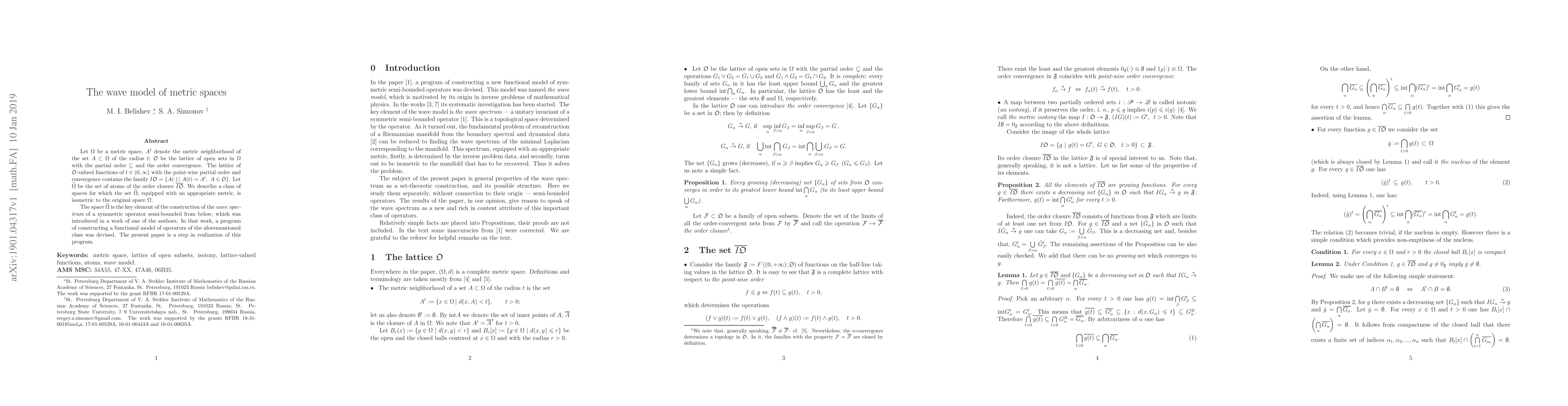 Thumbnail for The wave model of metric spaces
