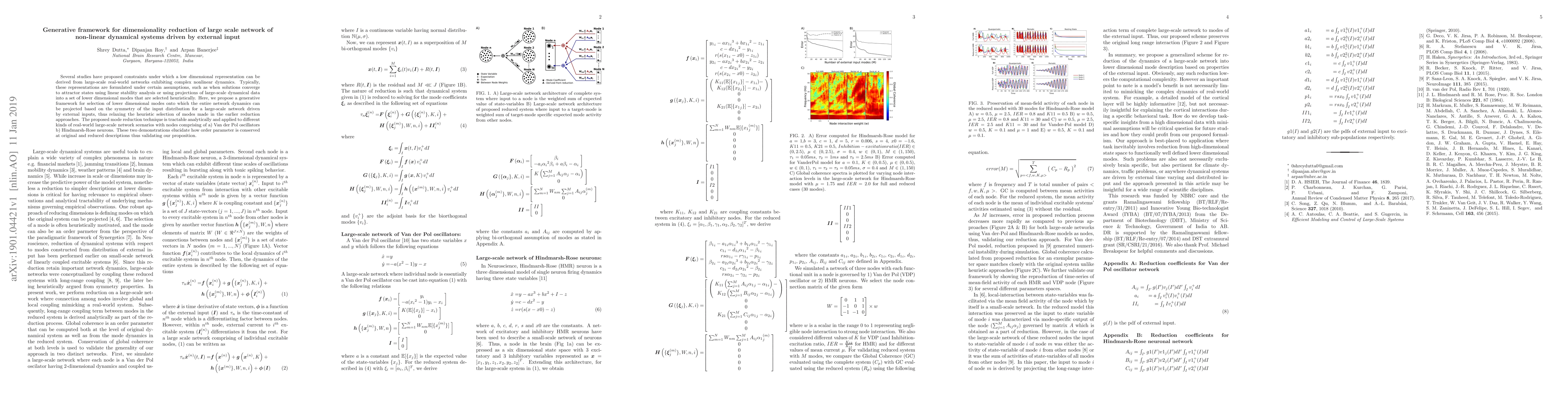 Thumbnail for Generative framework for dimensionality reduction of large scale network
  of non-linear dynamical systems driven by external input
