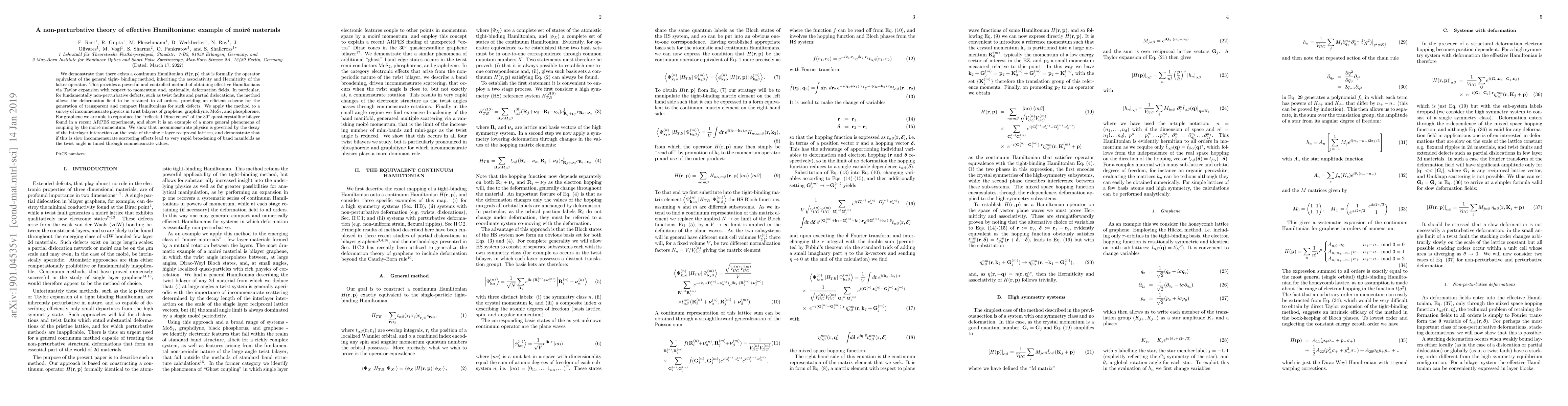 Thumbnail for A non-perturbative theory of effective Hamiltonians: example of moir\'e
  materials