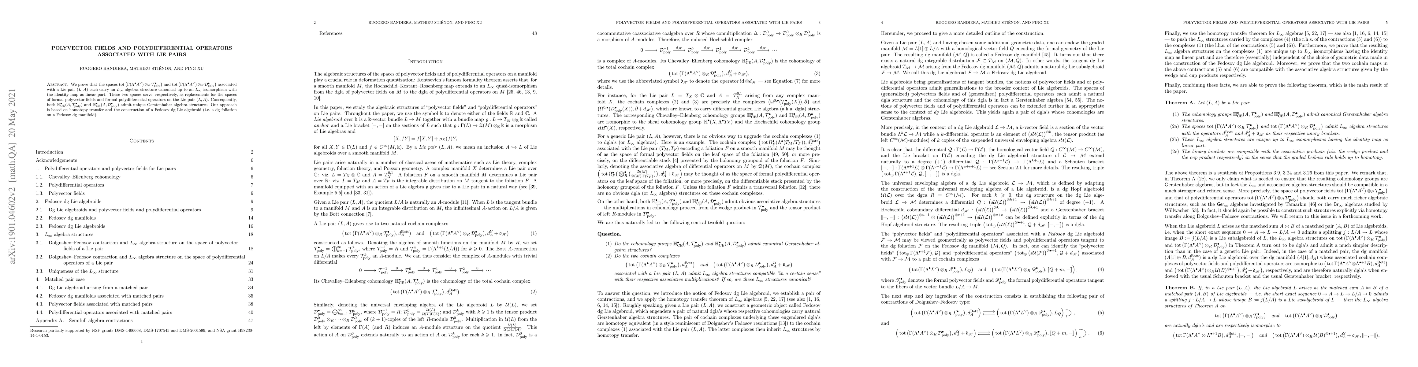Thumbnail for Polyvector fields and polydifferential operators associated with Lie
  pairs