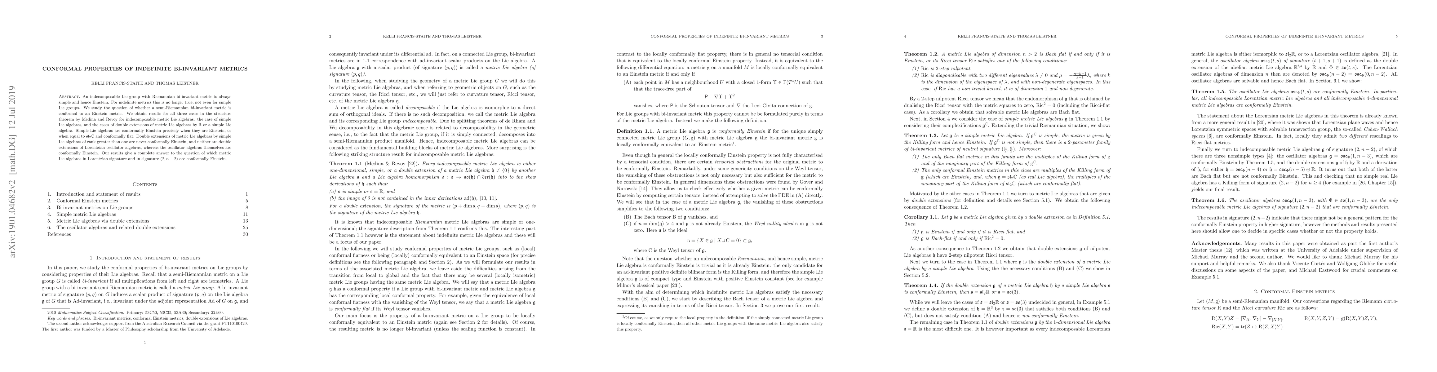 Thumbnail for Conformal properties of indefinite bi-invariant metrics
