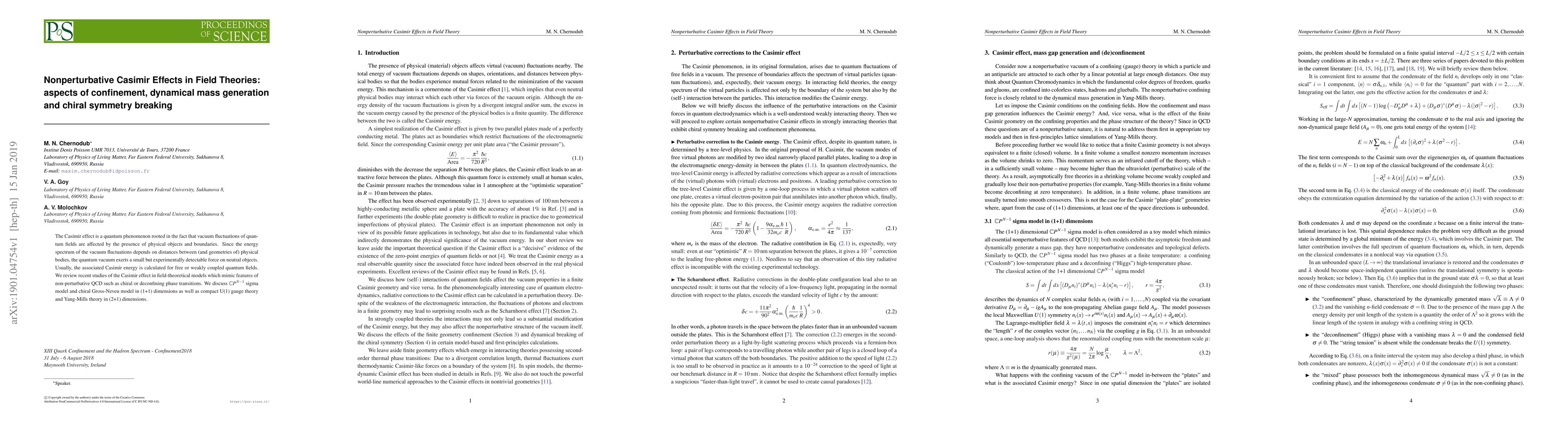 Thumbnail for Nonperturbative Casimir Effects in Field Theories: aspects of
  confinement, dynamical mass generation and chiral symmetry breaking