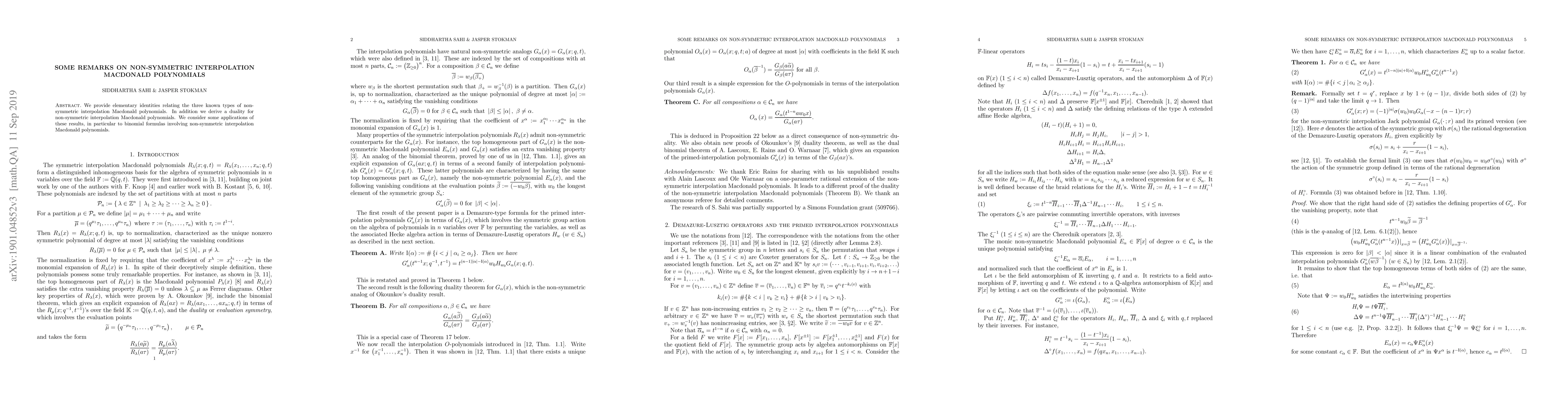 Thumbnail for Some remarks on non-symmetric interpolation Macdonald polynomials