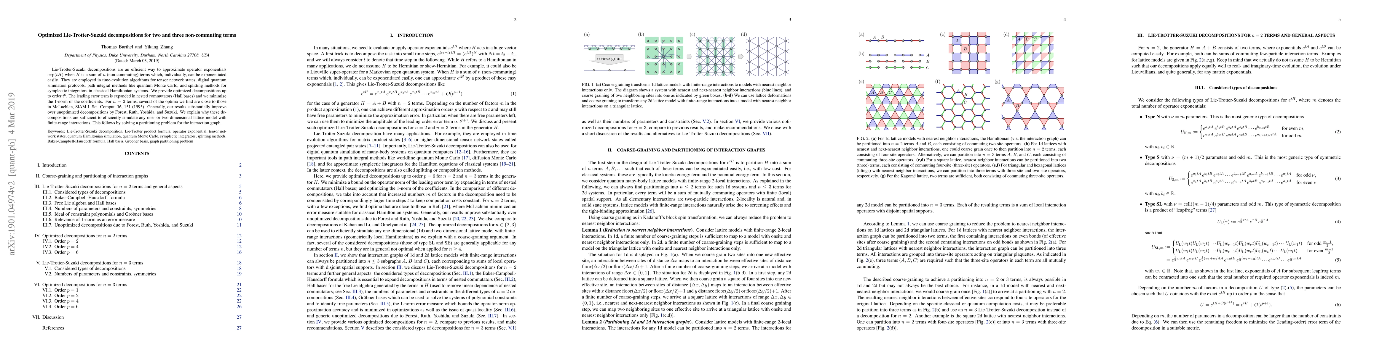 Thumbnail for Optimized Lie-Trotter-Suzuki decompositions for two and three
  non-commuting terms