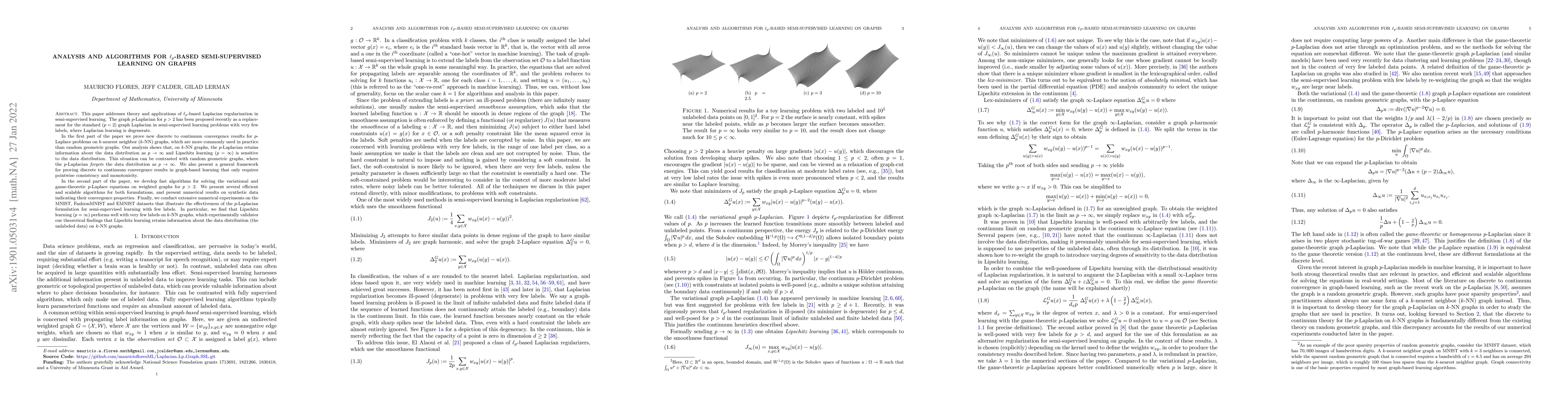 Thumbnail for Analysis and algorithms for $\ell_p$-based semi-supervised learning on
  graphs