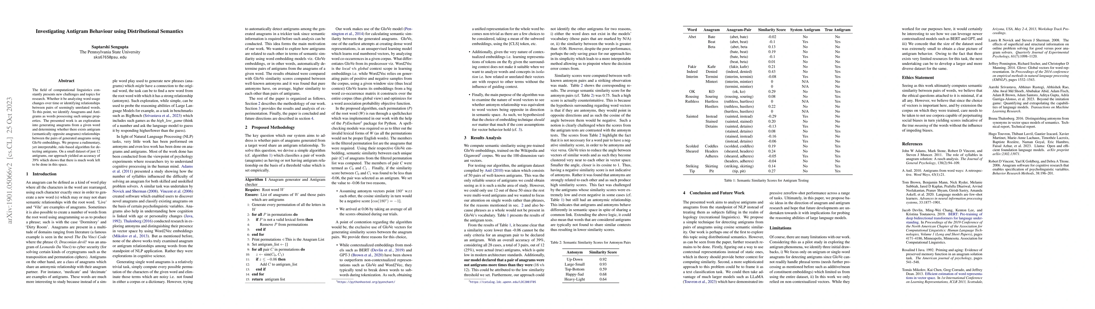 Thumbnail for Investigating Antigram Behaviour using Distributional Semantics