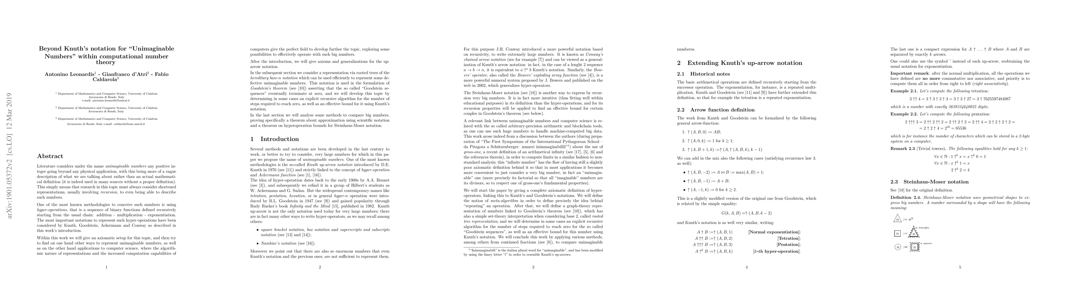 Thumbnail for The notion of "Unimaginable Numbers" in computational number theory